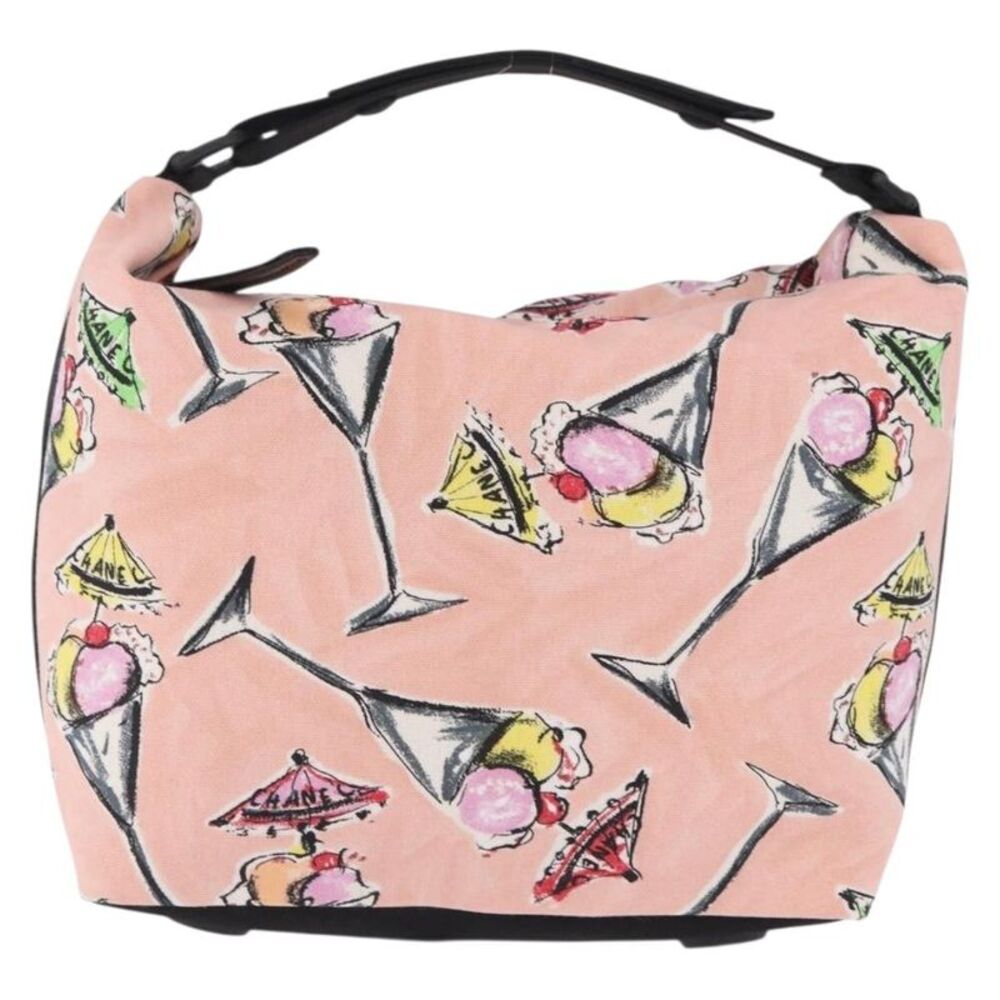 Chanel Ice Cream Sundae Printed Canvas Pink Canvas Shoulder Bag Bag
